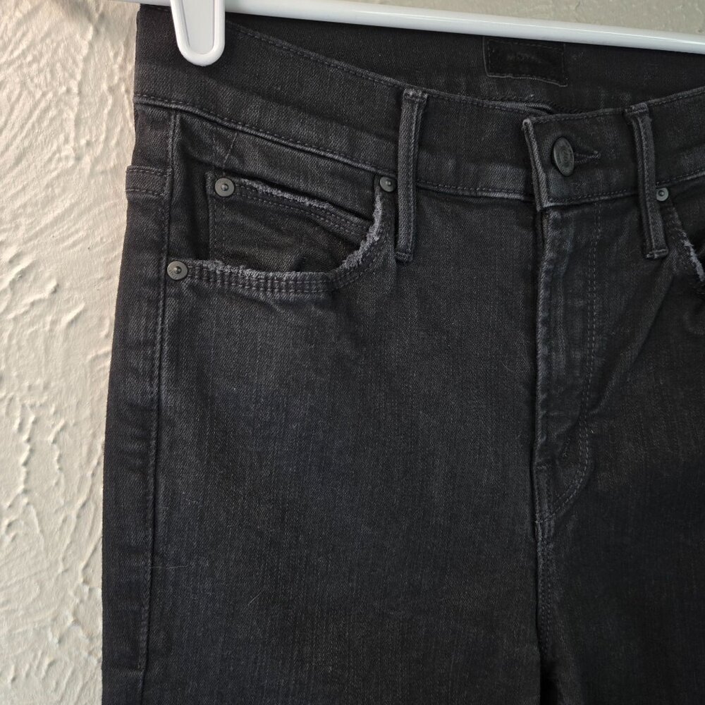 Mother Skinny Ankle Jeans Size 25 Black Denim High Rise Stretchy Casual Classic - Picture 9 of 14